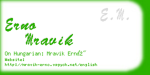 erno mravik business card